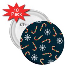 Christmas Seamless Pattern With Candies Snowflakes 2 25  Buttons (10 Pack)  by Uceng
