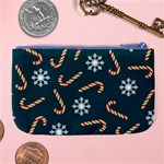 Christmas Seamless Pattern With Candies Snowflakes Large Coin Purse Back