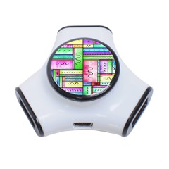 Colorful Pattern 3-port Usb Hub by gasi
