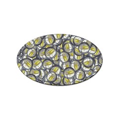 Gong Instrument Motif Pattern Sticker Oval (10 Pack) by dflcprintsclothing