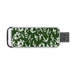 Leaves Pattern Wallpaper Watercolor Portable Usb Flash (two Sides) by Ravend