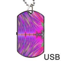 Fractal Fractals Abstract Art Dog Tag Usb Flash (two Sides) by Ravend