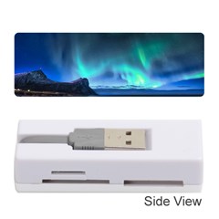 Green Aurora Lights-over Rocky Shore During Night Time Memory Card Reader (stick) by danenraven