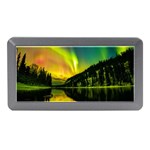 Scenic View Of Aurora Borealis Stretching Over A Lake At Night Memory Card Reader (Mini) Front