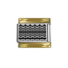 Abstract Geometric Collage Pattern Gold Trim Italian Charm (9mm) by dflcprintsclothing