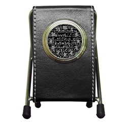 Sanscrit Pattern Design Pen Holder Desk Clock by dflcprintsclothing