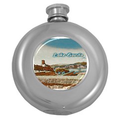 Malcesine Castle On Lake Garda Round Hip Flask (5 Oz) by ConteMonfrey