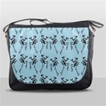 Jogging Lady On Blue Messenger Bag Front