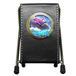 Fantasy Japan Mountains Cherry Blossoms Nature Pen Holder Desk Clock Front