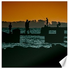 River Breakwater Sunset, Montevideo, Uruguay Canvas 12  X 12  by dflcprintsclothing