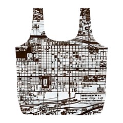 Antique Oriental Town Map  Full Print Recycle Bag (l) by ConteMonfrey