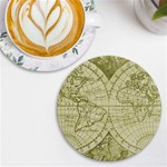 Vintage Mapa Mundi  UV Print Round Tile Coaster Front