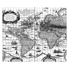 Antique Mapa Mundi Revisited One Side Premium Plush Fleece Blanket (small) by ConteMonfrey