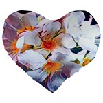 Daisy Painting  Large 19  Premium Flano Heart Shape Cushions Front
