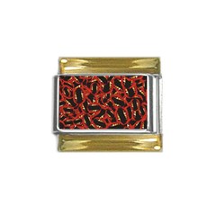 Ugly Open Mouth Graphic Motif Print Pattern Gold Trim Italian Charm (9mm) by dflcprintsclothing