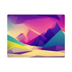 Abstract Geometric Landscape Art One Side Premium Plush Fleece Blanket (mini) by danenraven