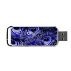 Purple Peacock Feather Portable Usb Flash (one Side) by Jancukart