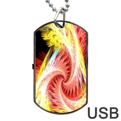 Fractalflowers Dog Tag Usb Flash (two Sides) by Sparkle