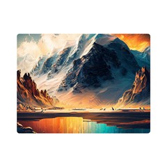 Abstract Color Colorful Mountain Ocean Sea One Side Premium Plush Fleece Blanket (mini) by Pakemis