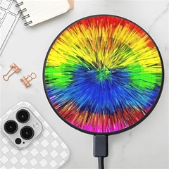 Colour Background Structure Lines Explosion Pop Wireless Fast Charger(black) by Pakemis