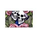 Skulls and Flowers Sticker Rectangular (10 pack) Front