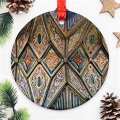 Church Ceiling Mural Architecture Round Ornament (two Sides) by Ravend