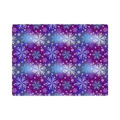Snow White Blue Purple Tulip One Side Premium Plush Fleece Blanket (mini) by Pakemis