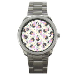 Pattern Pastel Drawing Art Sport Metal Watch by Uceng