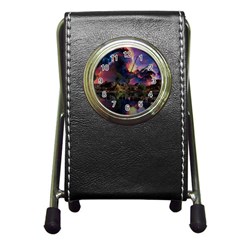Lake Galaxy Stars Science Fiction Pen Holder Desk Clock by Uceng