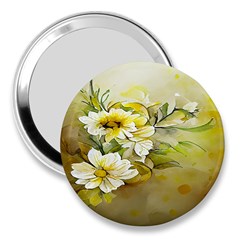 Watercolor Yellow And-white Flower Background 3  Handbag Mirrors by artworkshop