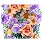 Cheerful and Captivating Watercolor Flowers One Side Premium Plush Fleece Blanket (Small) 50 x40  Blanket Front