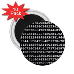 Pi Circle Diameter Circumference Ratio Radius 2 25  Magnets (10 Pack)  by Ravend