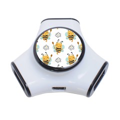 Art Bee Pattern Design Wallpaper Background 3-port Usb Hub by Ravend