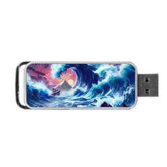 Storm Tsunami Waves Ocean Sea Nautical Nature Portable Usb Flash (one Side) by Ravend