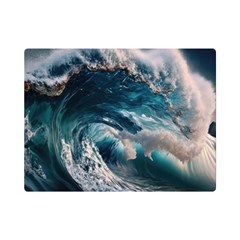 Tsunami Waves Ocean Sea Water Rough Seas 5 One Side Premium Plush Fleece Blanket (mini) by Ravend