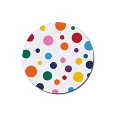 Polka Dot Rubber Round Coaster (4 Pack) by 8989