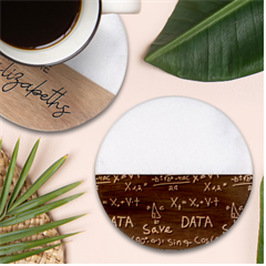 Art Pattern Design Background Graphic Classic Marble Wood Coaster (round)  by Ravend