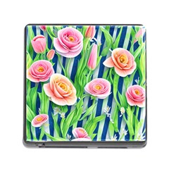 Dazzling Watercolor Flowers Memory Card Reader (square 5 Slot) by GardenOfOphir