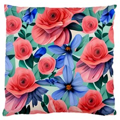 Classy Watercolor Flowers Large Cushion Case (one Side) by GardenOfOphir