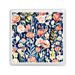 Exquisite Watercolor Flowers And Foliage Memory Card Reader (square) by GardenOfOphir