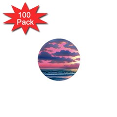 Sunset Over The Beach 1  Mini Magnets (100 Pack)  by GardenOfOphir