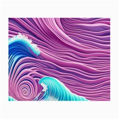 Pink Water Waves Small Glasses Cloth by GardenOfOphir