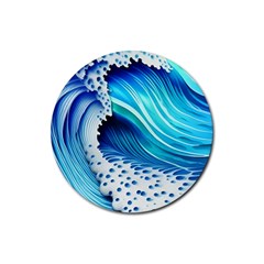 Blue Water Reflections Rubber Round Coaster (4 Pack) by GardenOfOphir