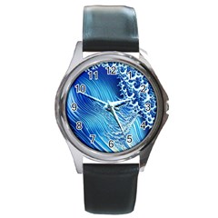 Wave Beach Iii Round Metal Watch by GardenOfOphir