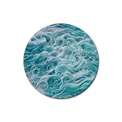 Nature Ocean Waves Rubber Round Coaster (4 Pack) by GardenOfOphir
