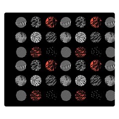 Black And Multicolored Polka Dot Artwork Digital Art One Side Premium Plush Fleece Blanket (small) by Jancukart