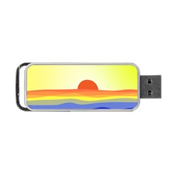 Sunset Nature Sea Ocean Portable Usb Flash (one Side) by Ravend