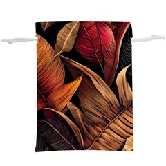 Ai Generated Leaves Tropical Palm Lightweight Drawstring Pouch (xl) by Ravend
