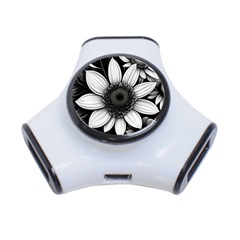 Sketch Flowers Art Background Photorealistic 3-port Usb Hub by Ravend