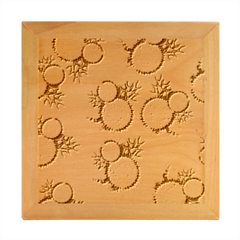 Flowers Leaves Pattern Flora Botany Drawing Art Wood Photo Frame Cube by Ravend